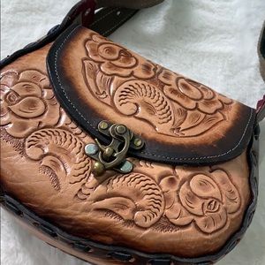 Hand Carved Leather Bag